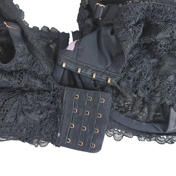 Savage X Fenty Underwire Bra Black 44G Sheer Lace Adj Unpadded Full Coverage - Picture 7 of 11